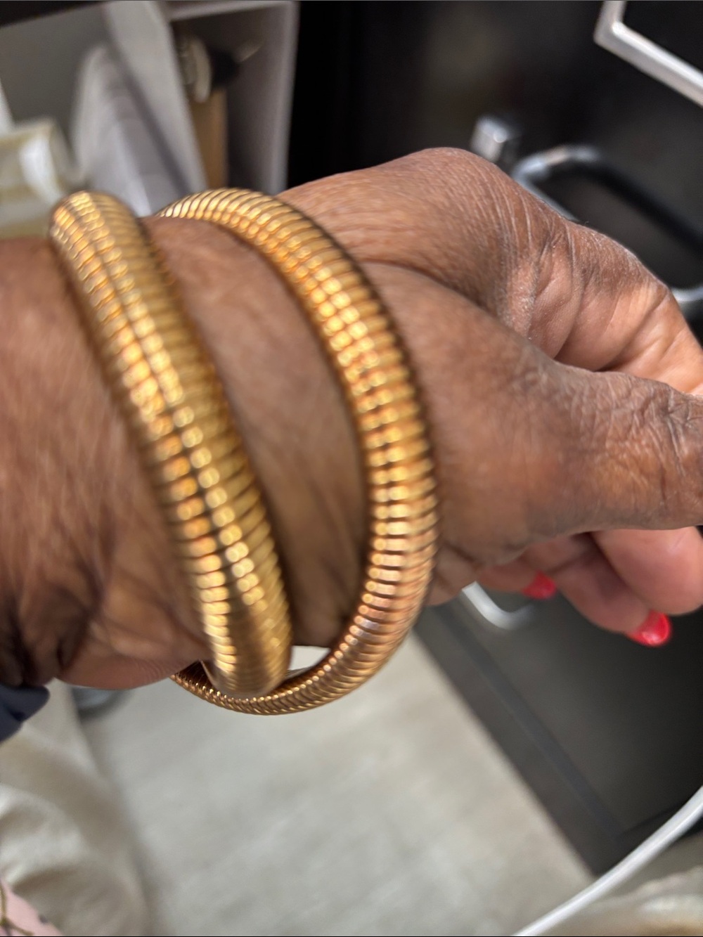 Gold Tone Flexible Coil Bracelet - Men's /women’s Accessory- bundle of two-NWOT